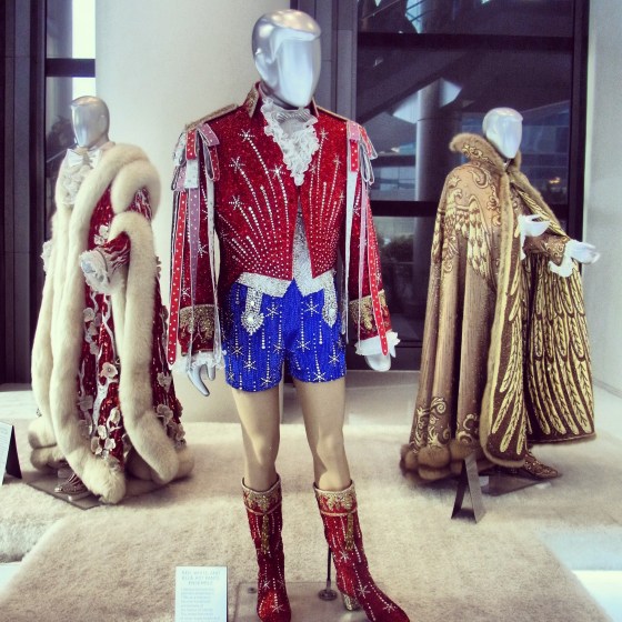 A few of Liberace's stage outfits on display in the Cosmopolitan's exhibit.