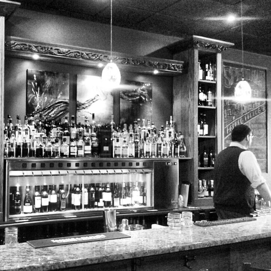 The bar at the 124th Street location of The Bothy.