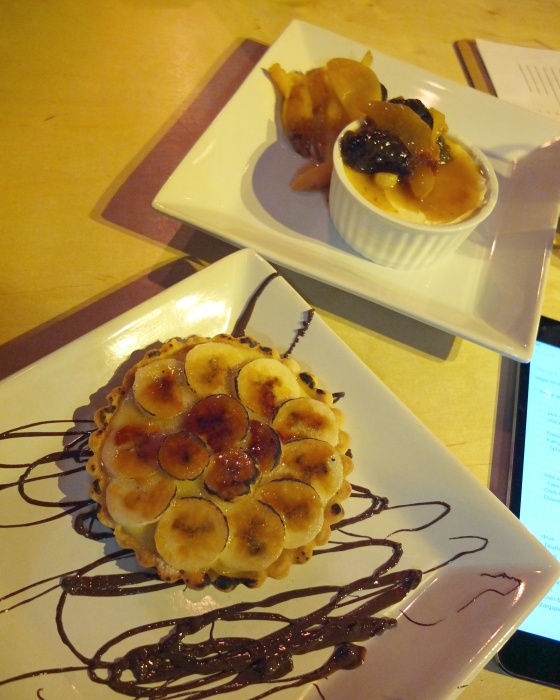 Dessert: Banana Cream Pie and White Chocolate Creme de Pot