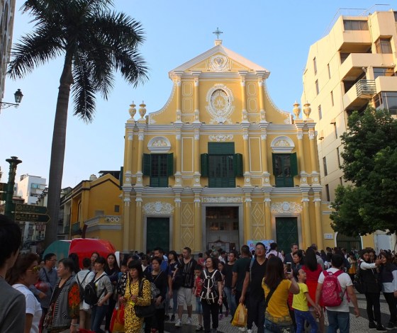 A pretty building by Senado Square in Macau.